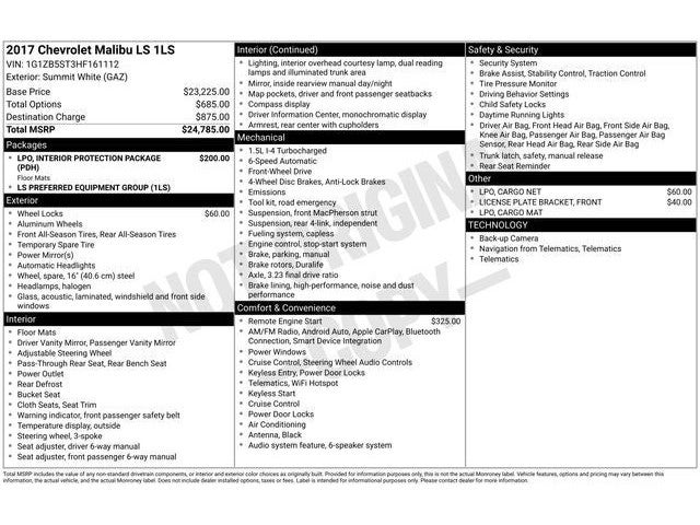2017 Chevrolet Malibu LS 1LS