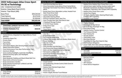 2020 Volkswagen Atlas Cross Sport 3.6L V6 SE w/Technology 4Motion