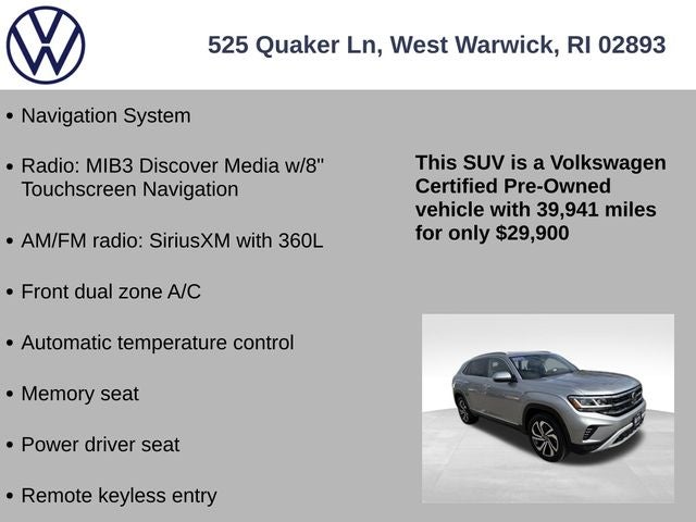 2022 Volkswagen Atlas Cross Sport 3.6L V6 SEL