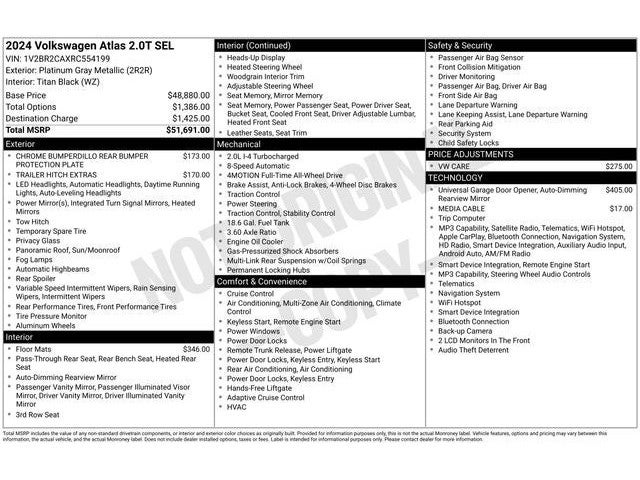 2024 Volkswagen Atlas 2.0T SEL