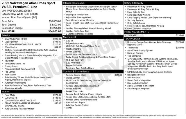 2022 Volkswagen Atlas Cross Sport 3.6L V6 SEL Premium R-Line