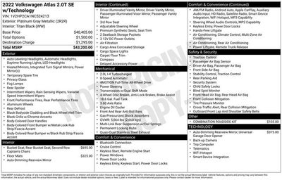 2022 Volkswagen Atlas 2.0T SE w/Technology