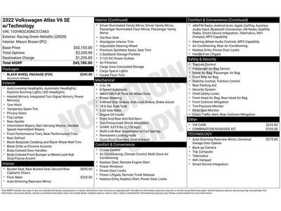 2022 Volkswagen Atlas 3.6L V6 SE w/Technology