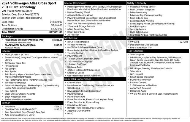 2024 Volkswagen Atlas Cross Sport 2.0T SE w/Technology
