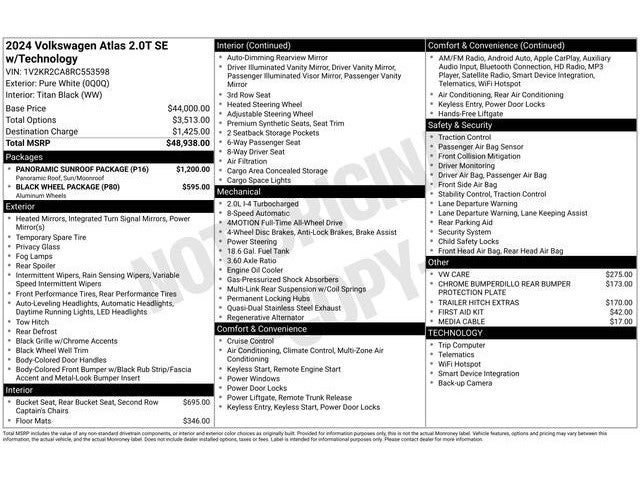 2024 Volkswagen Atlas 2.0T SE w/Technology