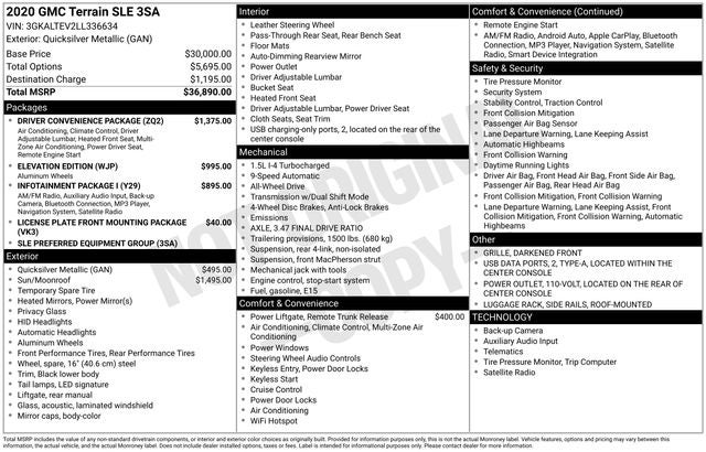 2020 GMC Terrain SLE