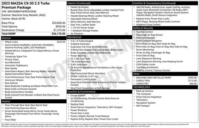 2023 Mazda Mazda CX-30 2.5 Turbo Premium Package