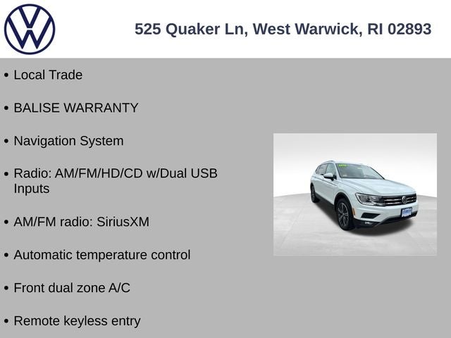2018 Volkswagen Tiguan 2.0T SEL 4Motion