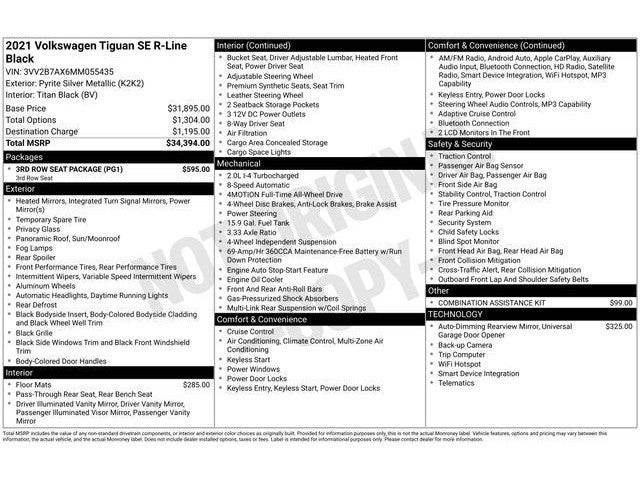 2021 Volkswagen Tiguan 2.0T SE R-Line Black