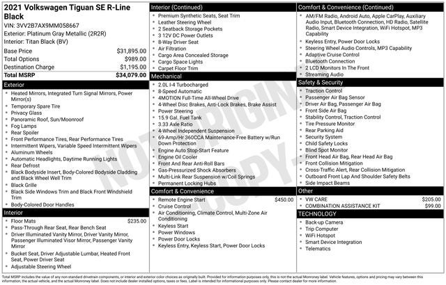 2021 Volkswagen Tiguan 2.0T SE R-Line Black
