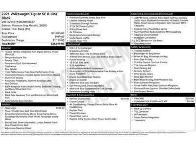 2021 Volkswagen Tiguan 2.0T SE R-Line Black