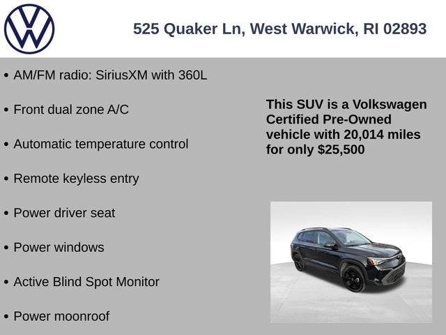 2025 Volkswagen Taos 1.5T SE Black