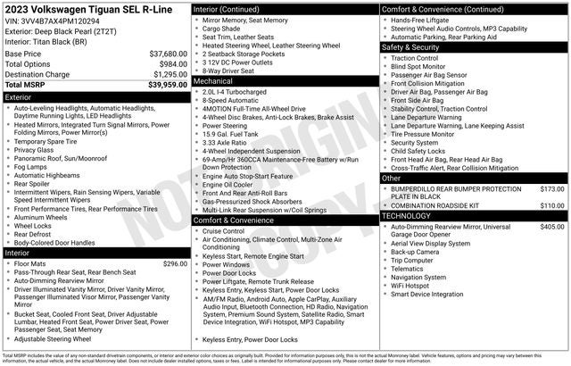 2023 Volkswagen Tiguan 2.0T SEL R-Line