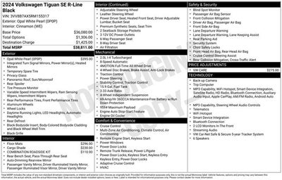 2024 Volkswagen Tiguan 2.0T SE R-Line Black