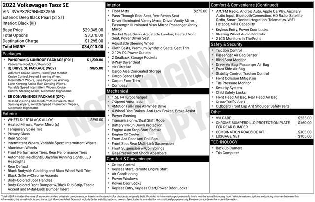 2022 Volkswagen Taos 1.5T SE