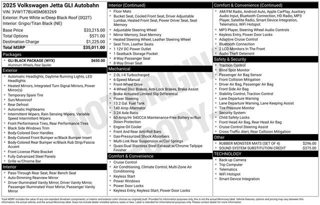 2025 Volkswagen Jetta GLI 2.0T Autobahn