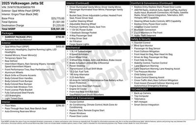 2025 Volkswagen Jetta 1.5T SE