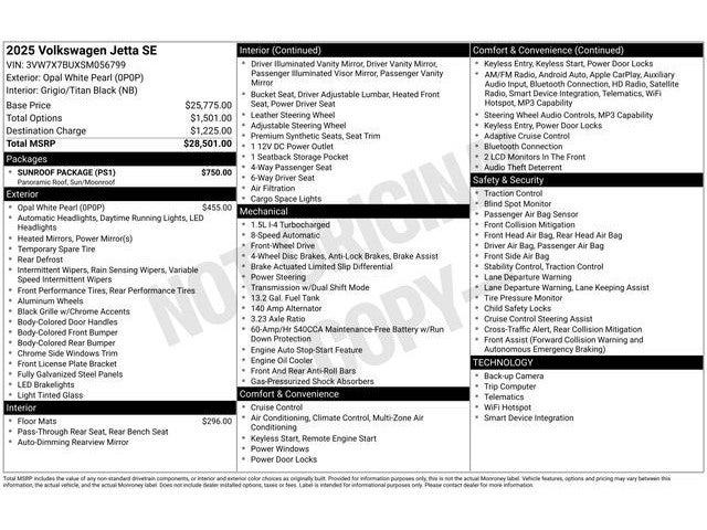 2025 Volkswagen Jetta 1.5T SE