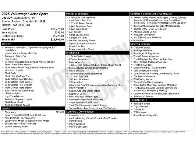 2025 Volkswagen Jetta 1.5T Sport