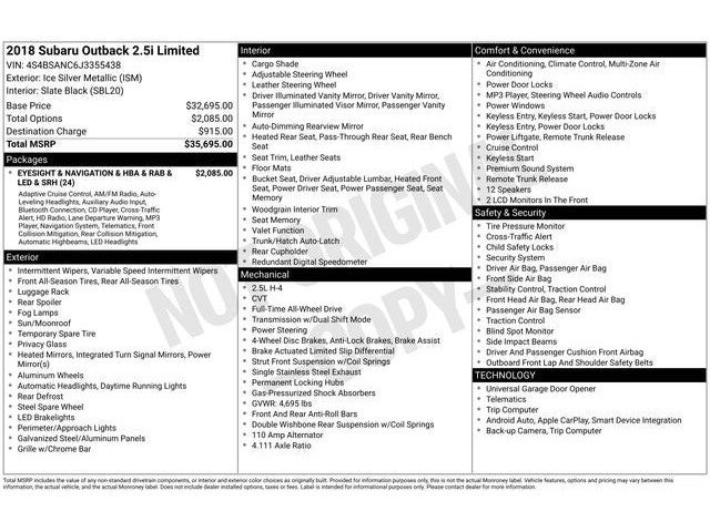 2018 Subaru Outback 2.5i Limited