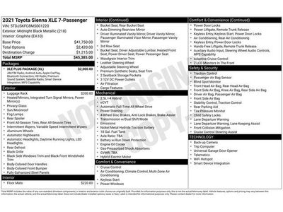 2021 Toyota Sienna XLE 7 Passenger