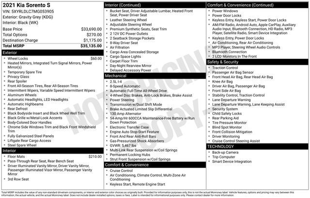 2021 Kia Sorento S