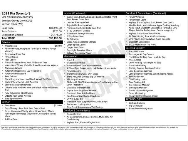 2021 Kia Sorento S