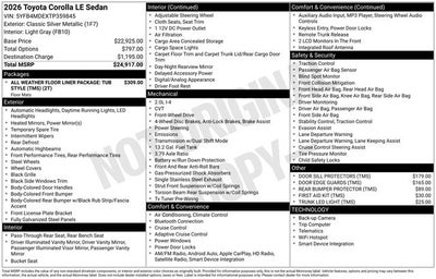 2026 Toyota Corolla LE