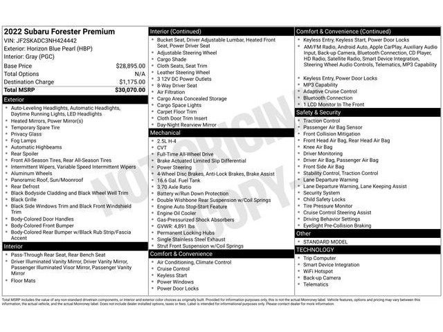 2022 Subaru Forester Premium