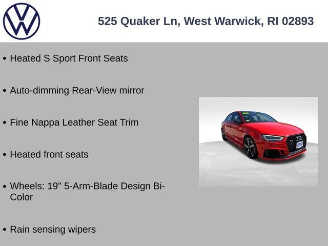 2018 Audi RS 3 2.5T quattro