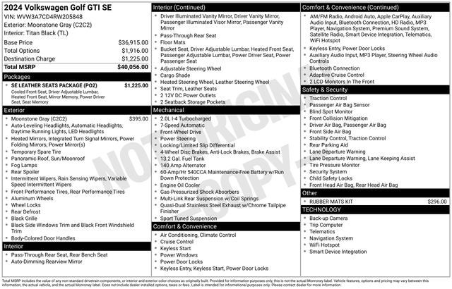 2024 Volkswagen Golf GTI 2.0T SE