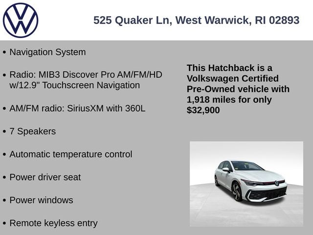 2025 Volkswagen Golf GTI 2.0T S