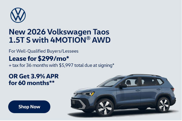 New 2026 Volkswagen Taos 1.5T S with 4MOTION® AWD