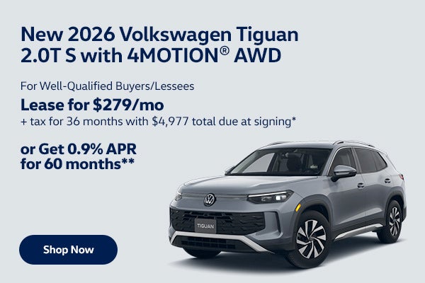 New 2026 Volkswagen Tiguan 2.0T S with 4MOTION® AWD