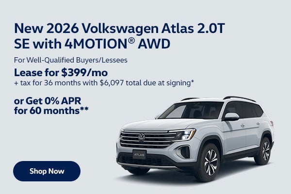 New 2026 Volkswagen Atlas 2.0T SE with 4MOTION® AWD