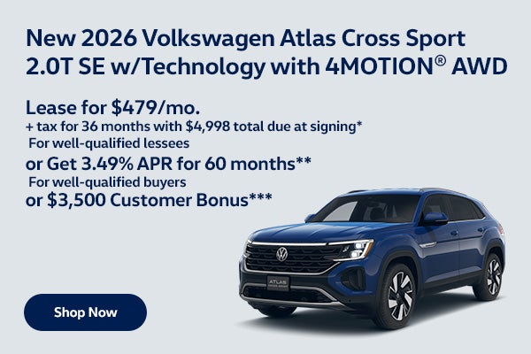 New 2026 Volkswagen Atlas Cross Sport 2.0T SE w/Technology & 4MOTION® AWD