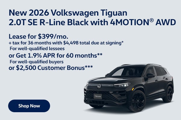 New 2026 Volkswagen Tiguan 2.0T SE R-Line Black with 4MOTION® AWD