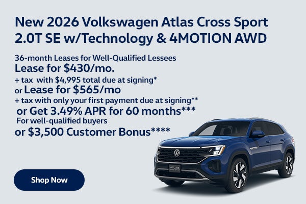 New 2026 Volkswagen Atlas Cross Sport 2.0T SE w/Technology & 4MOTION® AWD