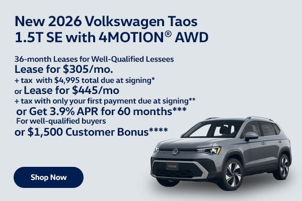 New 2026 Volkswagen Taos 1.5T SE with 4MOTION® AWD